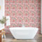 Ambesonne Flowers Boho Peel & Stick Wallpaper for Home, 90s Pastel Colors Floral Pattern with Leaves Hippie Chill Print, Self-Adhesive Living Room Kitchen, 33 cm x 90 cm, Peacock Green Pale Pink