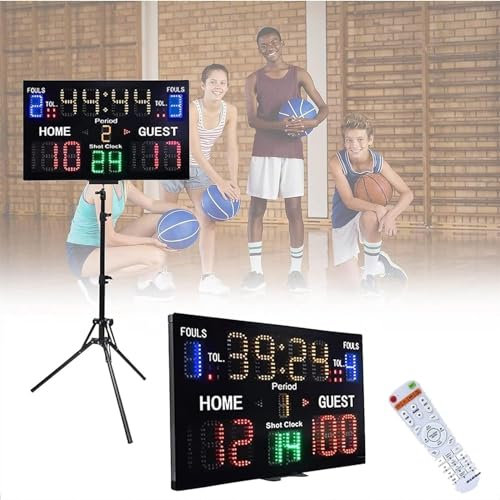 RayGenius Panneau De Basket-Ball NuméRique éLectronique pour Mini-Voitures Portables avec Noms des Joueurs Panneau D'Affichage De Score De Football à Diodes,Scoreboard+Stand