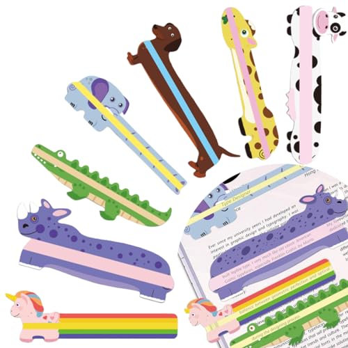 7 farbige Lesezeichen, zum Lesen von Tracking-Regeln, Markierungsstreifen, geführte Lesestreifen, bunte Schichtung, Hilfe bei Legasthenie bei Kindern