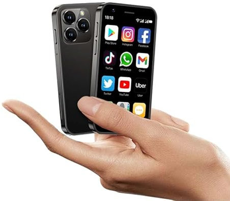 Mini Smartphone 4G LTE SOYES XS16 3.0 inch Android 10 Quad Core 2000mAh Type-C Dual SIM Unlocked Small Mobile Phone (Black, 3GB RAM 64GB ROM)