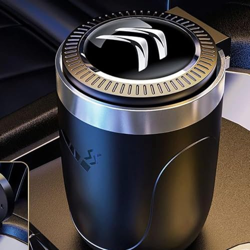 Auto Tragbar Aschenbecher mit Deckel für Citroen C3 Sega C4L Elysee C5 Easy Clean Abnehmbarer Rauchfrei Selbstverlöschender Aschenbecher