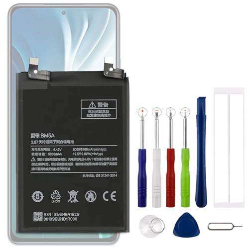 Vvsialeek BM5A Batterie de rechange compatible avec Xiao-mi Red-mi Note 11 Pro avec kit d'outils