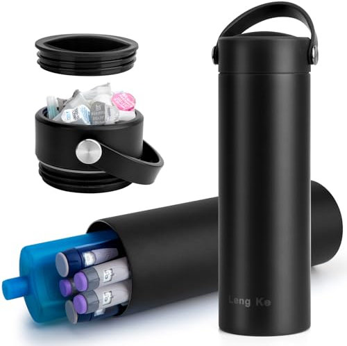 SUNMON Insulinkühler-Reiseetui – TSA-zugelassenes Diabetes-Reiseetui, medizinische Kühlflasche, tragbare Insulinstift-Reisetasche für Diabetikerbedarf (schwarz)