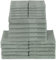 ZOLLNER 25tlg. Handtuch Set aus 10x Gästetüchern (ca. 30x50 cm), 10x Handtüchern (ca. 50x100 cm), 5X Duschtüchern (ca. 70x140 cm) - mit praktischem Aufhänger - waschbar bis 60°C - Baumwolle in grau