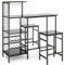 YORKING Breakfast Bar Table and Stools Set, 3 PCS Bar Table Set with Glass Holders, Wine Racks, Storage Shelves & Foot Pads, Dining Table and 2 Bar Stools for Kitchen, Living Room, Rustic Tabby Brown