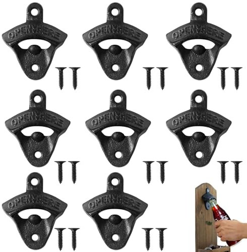 SEPWGUMD Wandflaschenöffner - Set von 8 Flaschenöffnern für die Wand, Wandmontage Bieröffner - Ideal für Bars, Restaurants, Küchen und KTV's