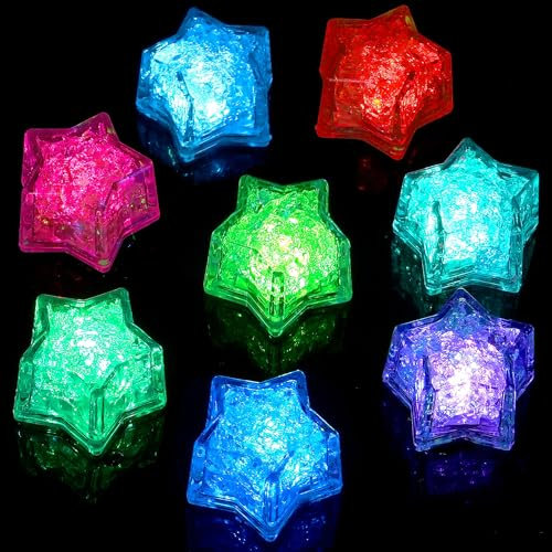 Ainiv Badespielzeug, 8 Stück Schwimmendes LED-Badespielzeug für Baby, Leuchtende Sterne Duschspielzeug, Sensorisches Spielzeug für Autistische Kinder, Geschenke für Jungen und Mädchen