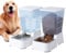 Dispensador automático de comida para perros y agua para perros, 5 L, dispensador de comida para gatos y gatos para perros medianos y grandes, gatos y otros animales (juego blanco de 5 L)