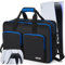 AKOZLIN Carrying Bag for PlayStation 5 /PS5/PS4/PS4 Pro/PS4 Slim/Xbox One XS Gaming Console Travel Carry Case with Pockets for Controller, Headset, Game Discs,Console Base and Accessories,Blue