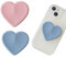 Set of 2 Universal Heart-Shaped Phone Grip Holder with Stand,Finger Grip with Kickstand - Compatible with Smartphones, Mobiles & Cases,Pink&Blue