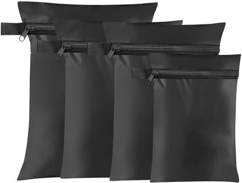 AYSYR 4 Stück Wetbag Schwarze,Wet Bag Geeignet für Reisen,Nasstasche zur Aufbewahrung,Wasserdichter Beutel Nicht Leicht Verschmutzbar,Wäschesack Reise (22 * 35,25 * 38,28 * 40,20 * 30cm)