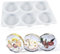 Silikonform Untersetzer, Untersetzer Silikonformen Tablett Epoxidharz Formen Resin Mold Gießformen für DIY Teetablett Tablett Untersetzer Basteln Dekoration 6 Löchern Runde