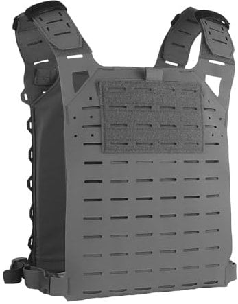 Peminkoo Tactical Vest Super-Lightweight Plate Carrier V2 Laser Cut Molle System Feature Airsoft Portable Gear (Grey)