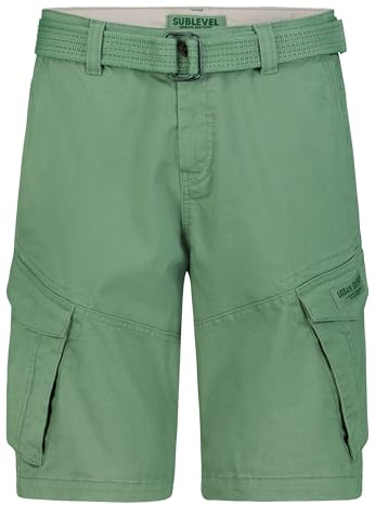 Sublevel Herren Sweat Jeans Shorts – Kurze Denim Jogginghose mit Stretchbund Kordelzug Washed Look – Bequeme Sommer Freizeit Shorts Casual Streetwear Regular Fit W29–W42