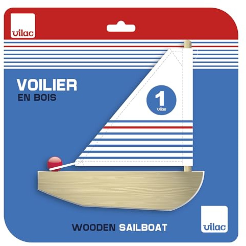 Kleines Badesegelboot aus Holz Lernspiel für Kinder ab 3 Jahren | Schwimmt mühelos im Wasser -leichte und robuste Struktur -regt Fantasie und Wasserspaß an -clevere Geschenkidee heute