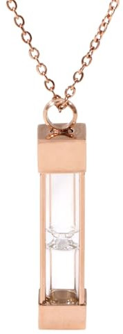 CHGCRAFT Urn Glass Hourglass Necklaces Cremation Pendant Necklace for Ashes Stainless Steel Chains Memorial Jewelry Rose Gold