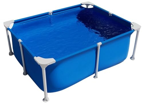 Steel Pro Pool, rechteckiger Außenpool für Studenten und Erwachsene, großes Planschbecken, robuster Metallrahmen