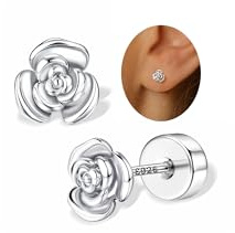 FIOROYAL Orecchini Argento 925 Donna Bambina Anallergici | Fiocco Zircone Cuore Foglia Fragola Cartilagine Piercing Trago Helix Piercings Orecchini Donna Argento/Or