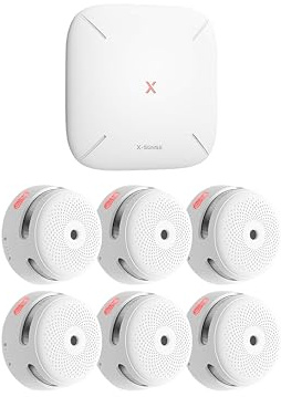 X-Sense Intelligenter Rauchmelder mit SBS50 Basisstation, WLAN-Rauchmelder, kompatibel mit der Home Security App X-Sense, Funk-Feuermelder, Modell FS61
