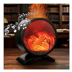 WUTGHUI Fireplace Flame Oil Diffuser with Speaker & 260mL Fire Oil Diffuser,Essential Oil Diffuser 5 Color Fire Aroma Diffuser Aromatherapy Aroma Diffuser, Ultrasonic Mist with Timer & Auto Shut-Off