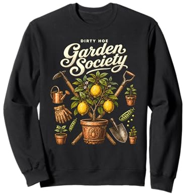 Divertente Disegno a Forma di pianta di Limone per Giardiniere della Dirty Hoe Garden Society Felpa