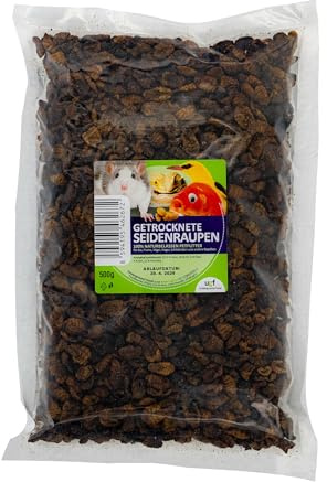 UGF – Koi silkesmaskar torkade – 500 g, Koi-foder och fiskfoder dammfisk, insekter foder för fisk, fåglar, hamstrar, igelkott, gnagare, ödlor, sköldpaddor, karp