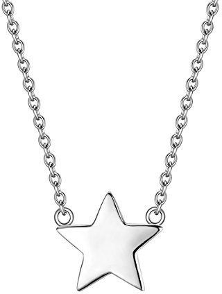 Glanzstücke München Damen-Silberhalskette mit Anhänger Stern Sterling Silber 40 + 5 cm lang - Silberkette Festival-Kette mit Symbol Tier Modern-Kette
