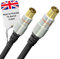 Male to Female TV Aerial Cable 1m – TV Cable with Gold Plated Plugs | TV Antenna Wire for Digital and Analogue Signal Transmission