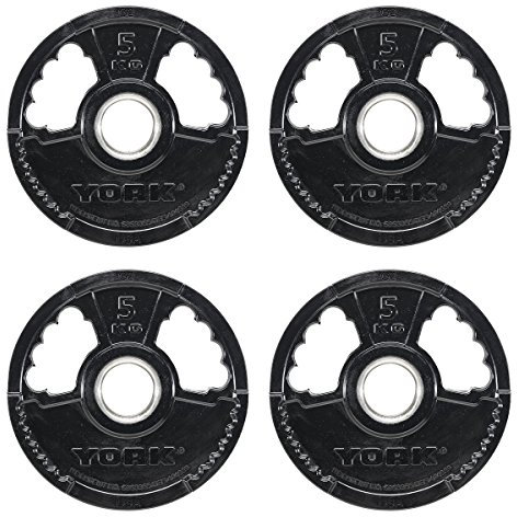 York 4 x 5kg G2 Rubber Thin Line Olympic Weight Plates