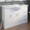 Essentials 1200mm Bathroom Vanity Unit & Basin Sink Gloss White Floorstanding Tap + Waste