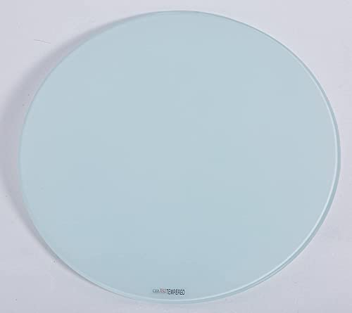 Euro Tische Plaque de Protection Ronde en Verre trempé Ø 30 cm - Disponible en Noir, Blanc et Transparent - Plaque Pare-étincelles Robuste pour poêles à Bois et cheminées (Blanc)