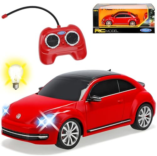 Welly Volkwagen Beetle New Coupe Ab 2011 Rot RC Funkauto 1/24 Modell Auto