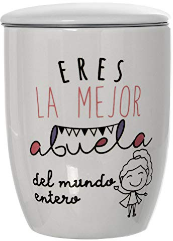 Taza infusión Filtro Acero INOX Eres la Mejor Abuela del Mundo Entero 385ml 8,5x10cm