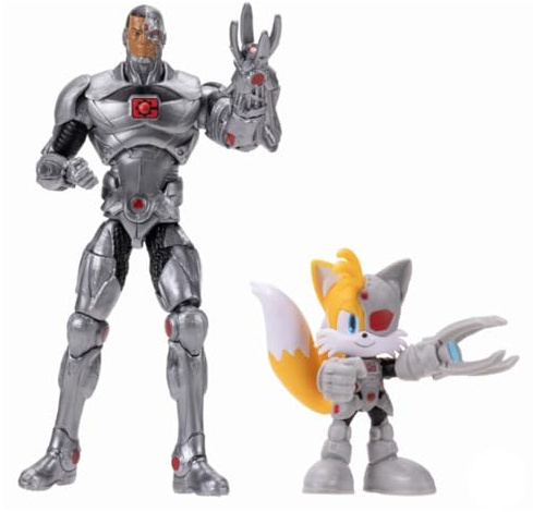 Sonic The Hedgehog DCxSonic: Tails als Cyborg und Actionfiguren-Multipack, Jakks Jakks Pacific, enthält eine 6 cm große Tails Figur als Cyborg und eine 13cm große Klassische-Figur, Sonic
