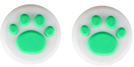 Silikon-Joystick-Kappen für Nintendo Switch NS Joy-con Controller, 2 Stück Weiß-grün