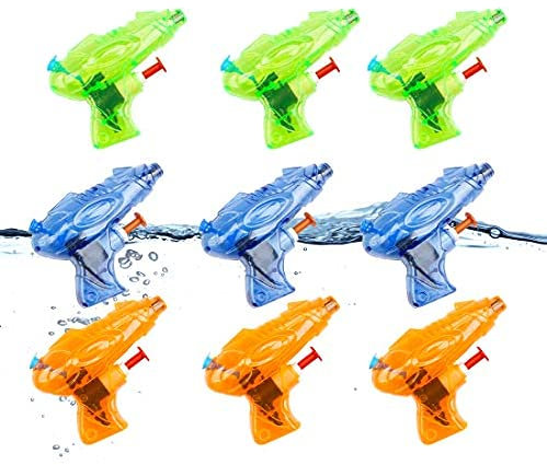 O-Kinee Pistola de Agua,9pcs Mini Pistolas de Agua Plástico,Summer Beach Water Guns Toys,Mini Juguetes Pistolas Transparentes,para Juguetes Regalos Fiesta Cumpleanos Verano Piscina Playa (9 pcs)