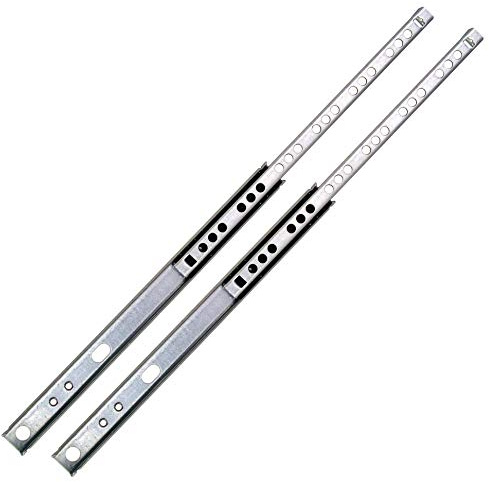 2er Set (1 Paar) Schubladenschienen 17mm Nut, Schubladenauszüge. Schubladen Teilauszüge, Hochwertige Schienen für Schubladen, Schubladen Schienensystem von UMAXO® (310 mm)