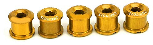 5Pcs Vite disco ruota dentata 7mm Vite disco bici ultraleggera Ruota dentata Guarnizione Bulloni Bulloni Dadi(oro)
