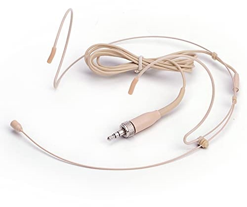 Sujeetec Headset Mikrofon Stirnband mic für Sennheiser kabellos Bodypack Transmitter Taschensender - Ideal für Vorträge, Theater, Podcasts - 3,5 mm Schraubverschluss Stecker