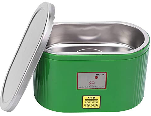 Kuuleyn Limpiador ultrasónico, 30W 304 Acero Inoxidable Lavadora ultrasónica Alta Potencia para joyería Limpiador de Relojes 0.4L BK-3A AC(EU Plug)