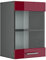 Vicco Meuble de Cuisine Haut vitré R-Line, Rouge Bordeaux Haute Brillance/Anthracite, 40 cm