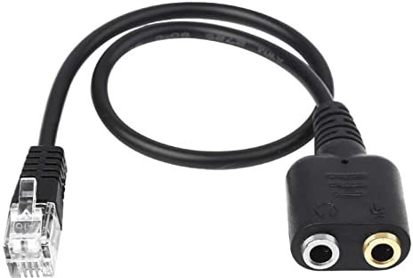 INNOV8 RJ9 Male to 2 x 3.5mm Female Jack Headset Phone Mic Audio Splitter Adapter Cable