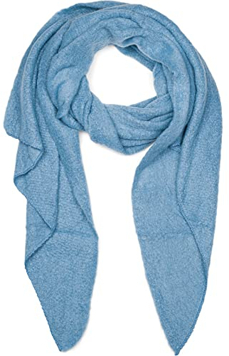 styleBREAKER Damen weicher unifarbener Web Schal in asymmetrischer Form, Winter, Stola 01017118, Farbe:Hellblau