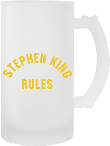 Stephen King Rules Statement Trasparente Tazza Birra Uomini Da Donna Mug Beer