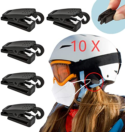 Maskenhalter Skihelm, Verbesserte Version Maskenhalterung Skihelm, Maskenhalter Skihelm Clip - Maskenhalter Helm um Masken am Helm zu Befestigen, Wird Nicht Rutschen, Bequem und Praktisch