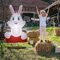 BYNYXI Aufblasbarer Osterhase mit LED, 1.2M Sitzender Hase Hängender Baum Aufblasbares Kaninchen Karotte Osterdeko Outdoor Leuchtend Hase Figur groß Rasen Gartendekoration für Ostern