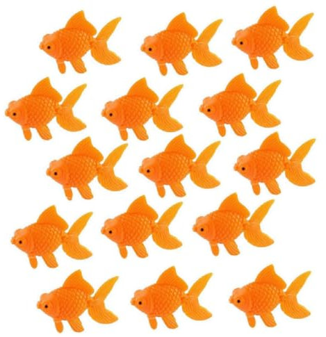 zmgmsm 15 Stück Künstliche Fische Aquarium Brunnen Goldfisch Kunststoff Fisch Realistische Künstliche Aquarium Fisch Deko Bewegungs Schweben Orange Goldfisch Gefälschte Fisch Ornament Dekorationen