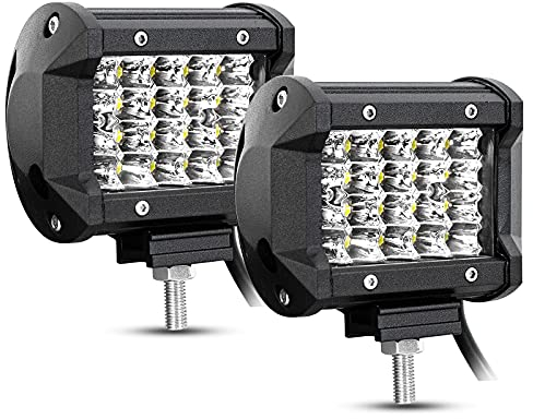 Willpower 2pcs 4 Zoll 10cm 60W Led Zusatzscheinwerfer 12V Led Scheinwerfer Auto IP67 Wasserdicht Flutlicht Punkt Kombination Led Arbeitsscheinwerfer Bar für Offroad Auto Traktor Boot LKW 4x4