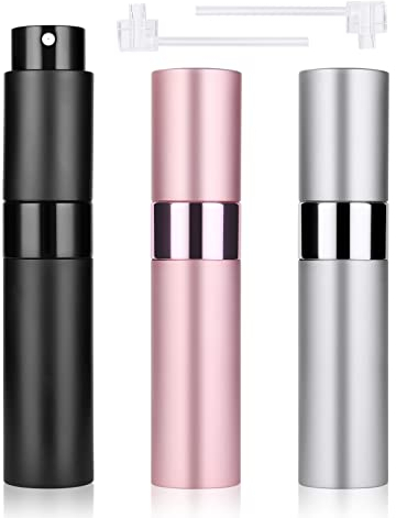 ACWOO Atomizador Perfume Recargable, 3pcs Portátil Mini Botella de Perfume Vacía Recargable, 10ml Mini Botellas de Spray, Botella Vacío Pulverizador para Viajes, Vacacione