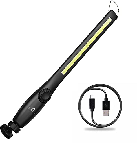 Dr.Prepare Baladeuse Led La Lampe de Travail 700 Lumens LED Rechargeable avec Aimantée et USB Lampe COB Lampes d'inspection avec Crochets pour atelier de Réparation Camping
